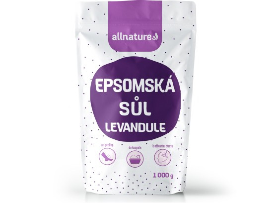 Allnature Epsomská sůl Levandule, 1000 g