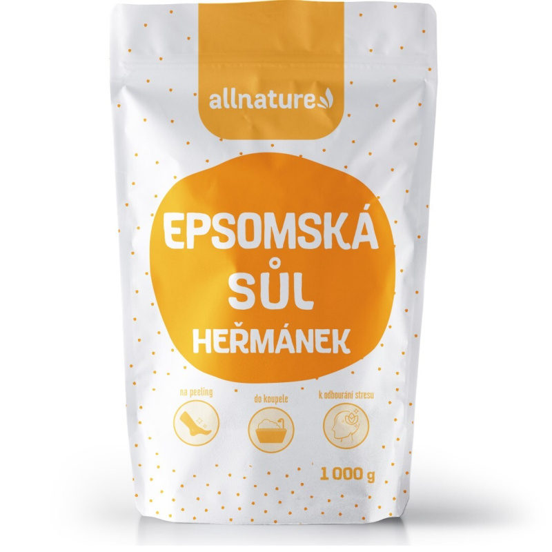 Allnature Epsomská sůl Heřmánek sůl do koupele 1000 g