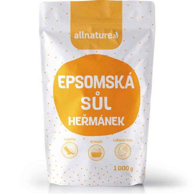 Allnature Epsomská sůl Heřmánek sůl do koupele 1000 g