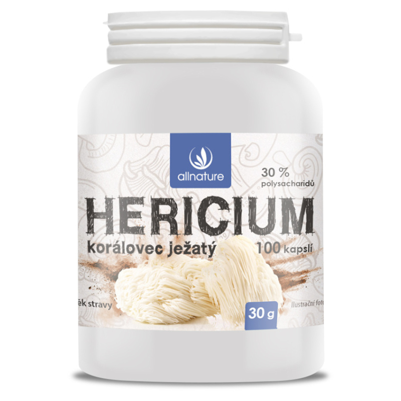 Allnature Hericium Korálovec ježatý kapsle, 100 kapslí