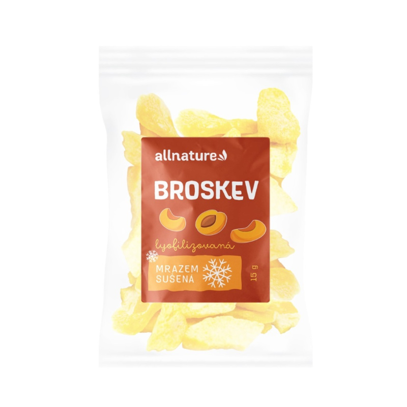Allnature Broskev sušená mrazem plátky, 15 g