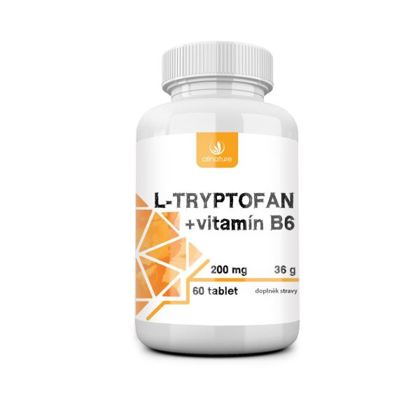 Allnature L-tryptofan + vitamín B6 200 mg, 60 ks