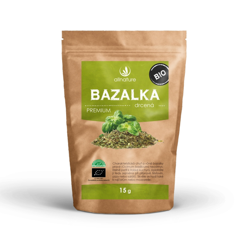 Allnature Bazalka drcená BIO, 15 g