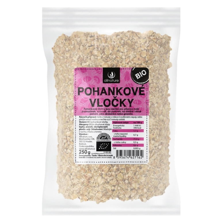 Allnature Pohankové vločky BIO, 250 g