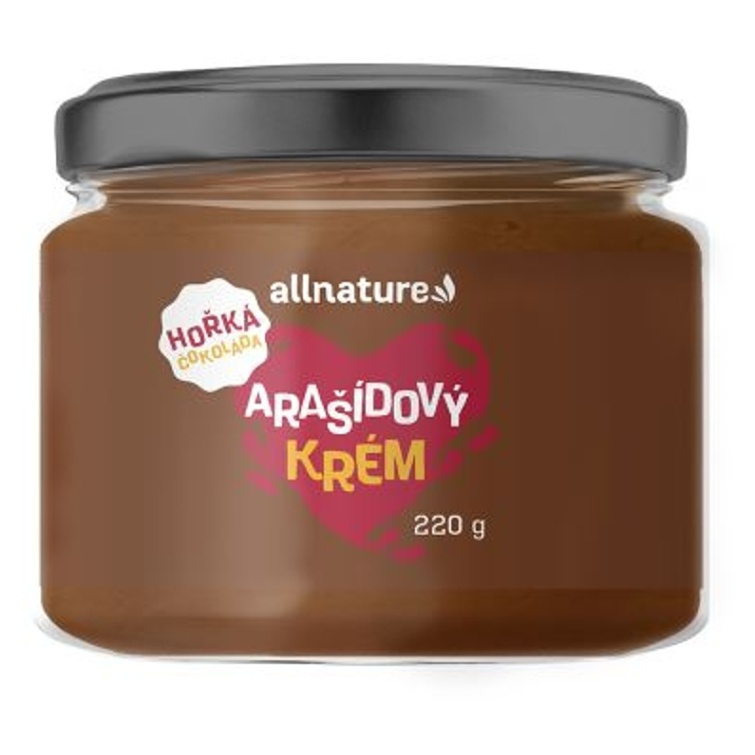 Allnature Arašídový krém s hořkou čokoládou, 220 g