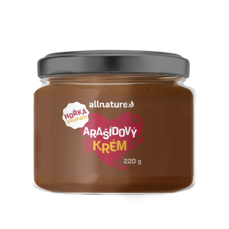Allnature Arašídový krém s hořkou čokoládou, 220 g