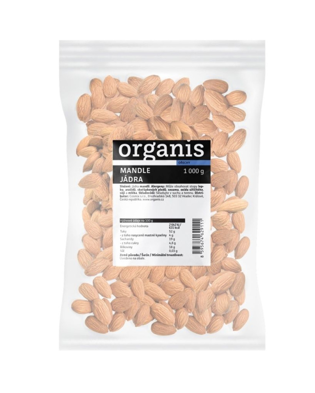 ORGANIS Mandle jádra 1000 g