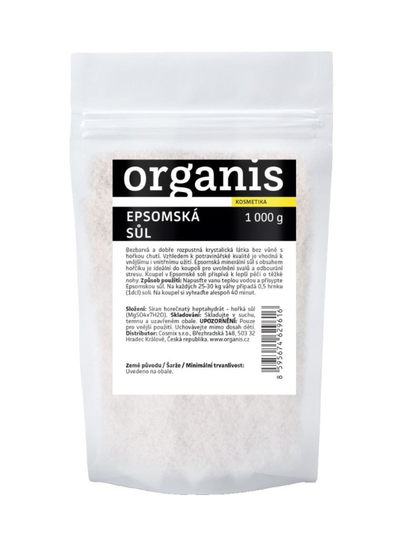 Organis Epsomská sůl sůl do koupele 1000 g