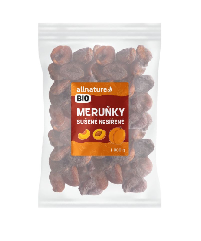 ALLNATURE Meruňky sušené nesířené 1000 g BIO