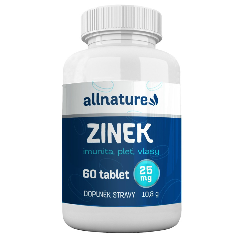 Allnature Zinek 25 mg, 60 ks