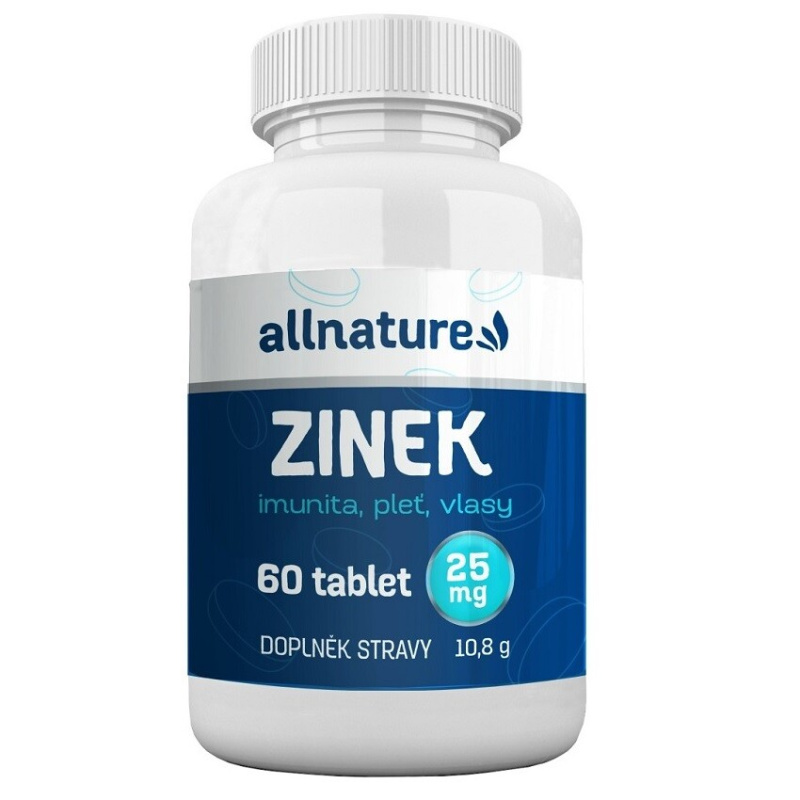 Allnature Zinek 25 mg, 60 ks