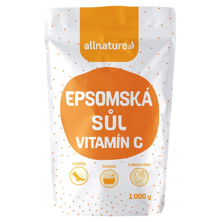 Allnature Epsomská sůl + vitamín C sůl do koupele 1000 g