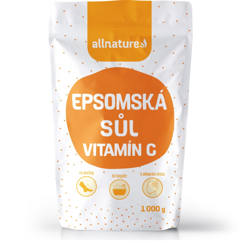 Allnature Epsomská sůl + vitamín C sůl do koupele 1000 g