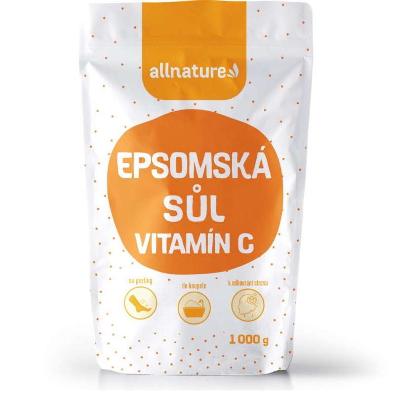 Allnature Epsomská sůl + vitamín C sůl do koupele 1000 g