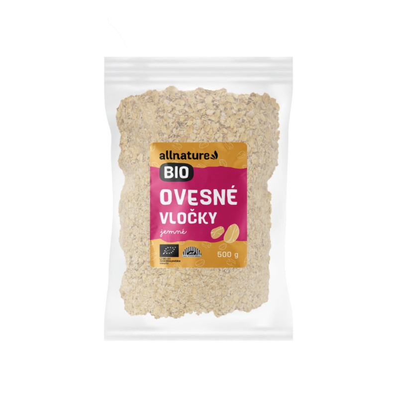 Allnature Ovesné vločky jemné BIO 500 g