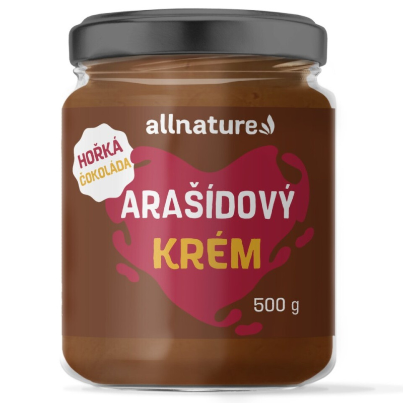 ALLNATURE Arašídový krém s hořkou čokoládou 500 g