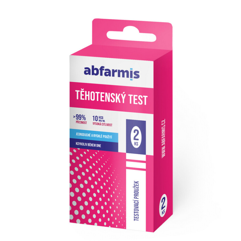 ABFARMIS Těhotenský test, testovací proužky 10 mIU/ml 2 ks