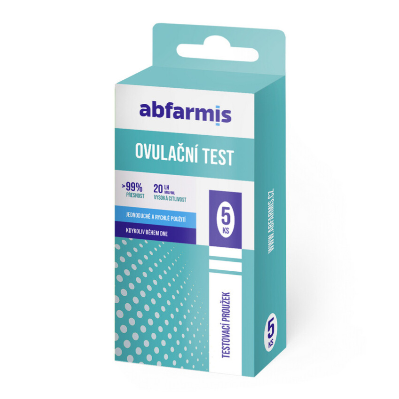 ABFARMIS Ovulační test, testovací proužky 20 mIU/ml 5 ks