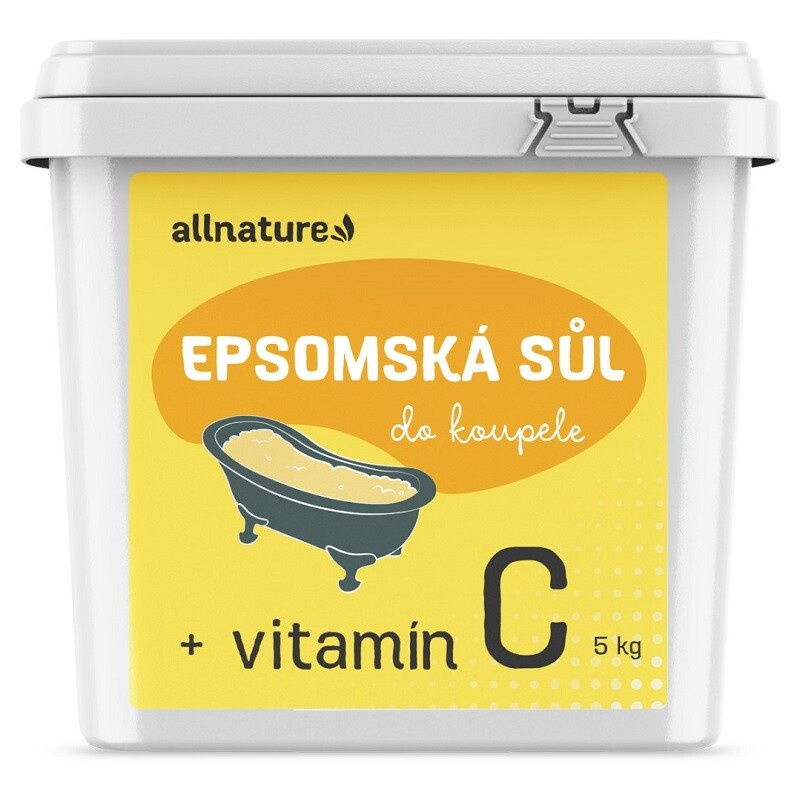 Allnature Epsomská sůl + vitamín C sůl do koupele s vitaminem C 5000 g