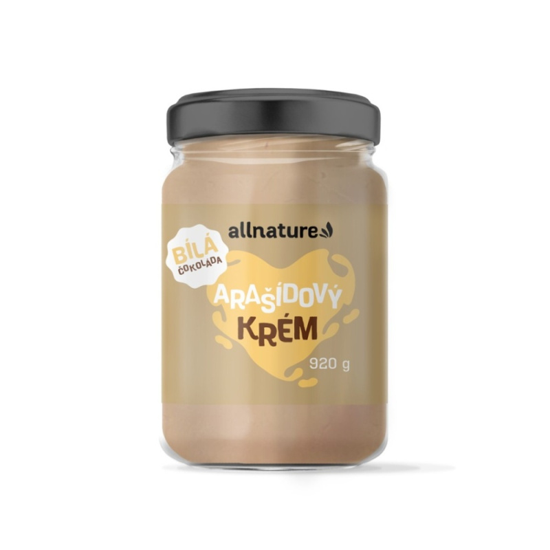 Allnature Arašídový krém s bílou čokoládou, 920 g