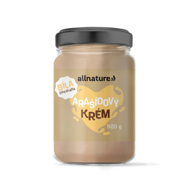 Allnature Arašídový krém s bílou čokoládou, 920 g