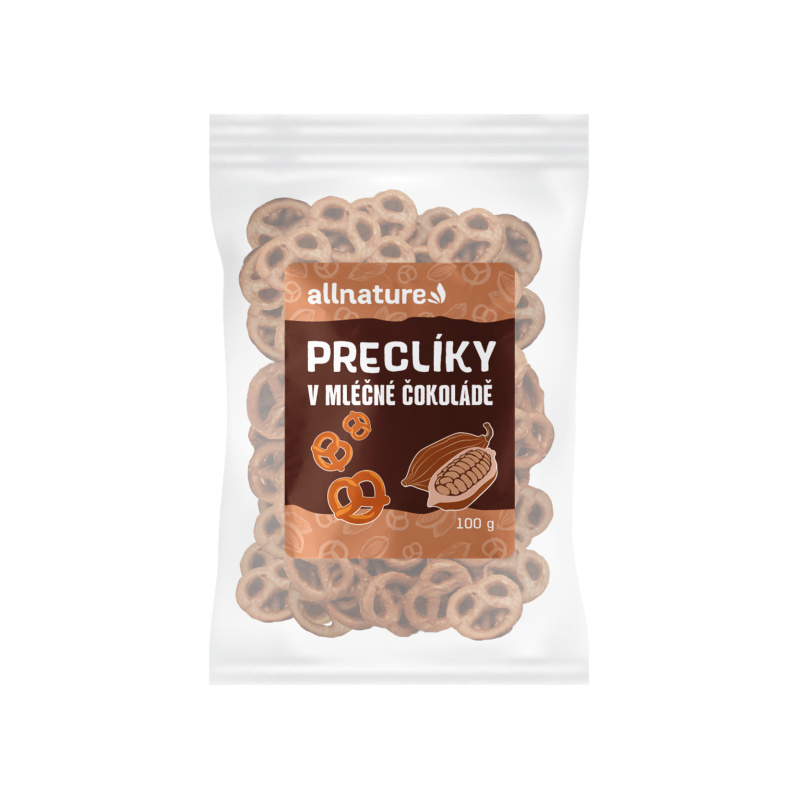 Allnature Preclíky v mléčné čokoládě, 100 g