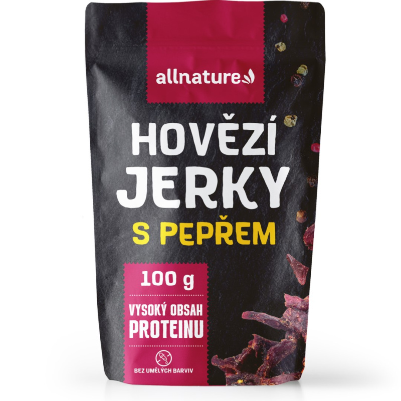 ALLNATURE Beef Pepper Jerky sušené maso sušené maso 100 g