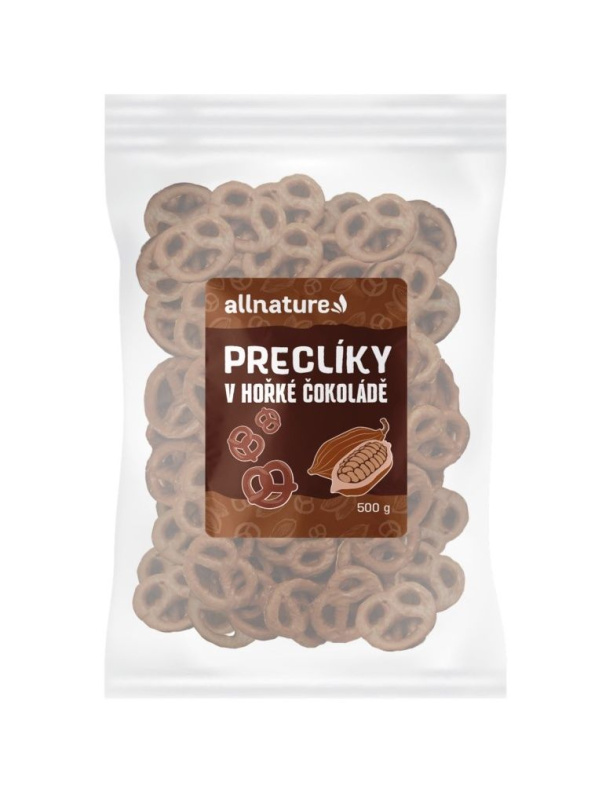 ALLNATURE Preclíky v hořké čokoládě 500 g