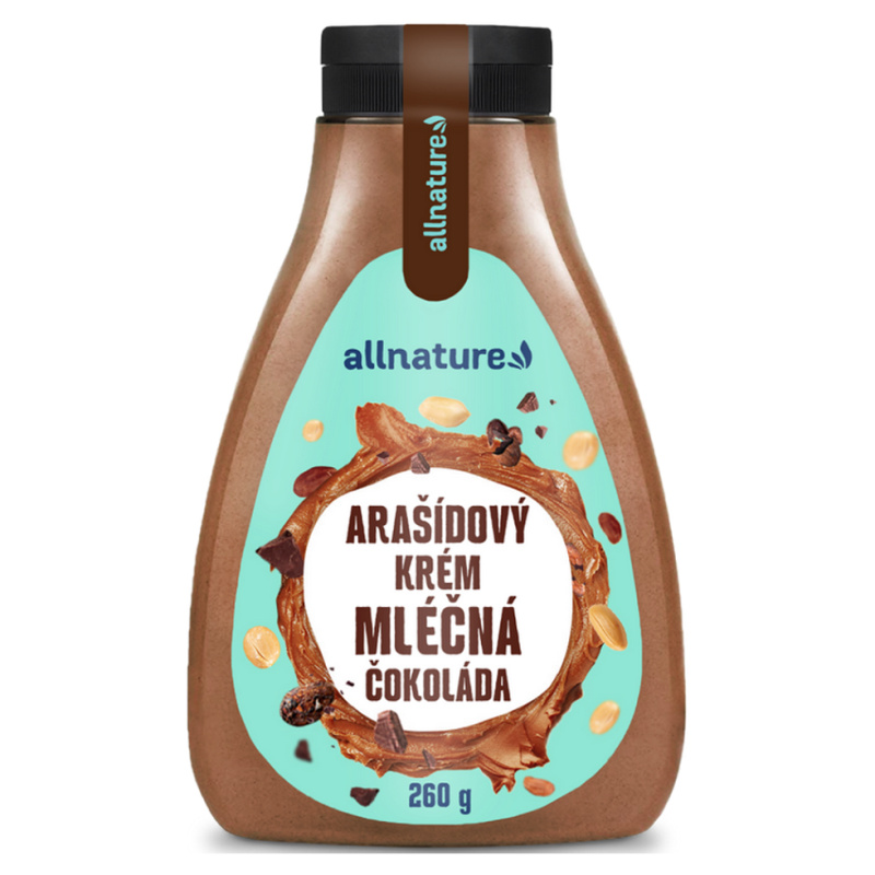 Allnature Arašídový krém s mléčnou čokoládou, 260 g
