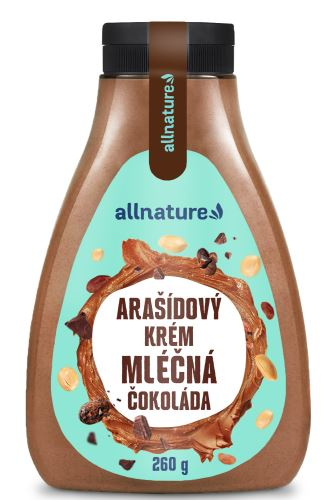 Allnature Arašídový krém s mléčnou čokoládou, 260 g
