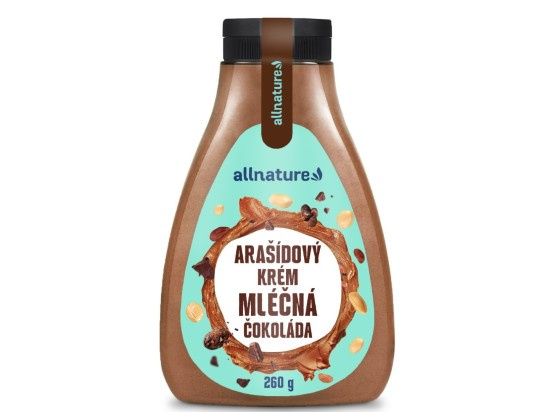Allnature Arašídový krém s mléčnou čokoládou, 260 g