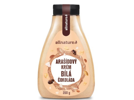 Allnature Arašídový krém s bílou čokoládou, 260 g