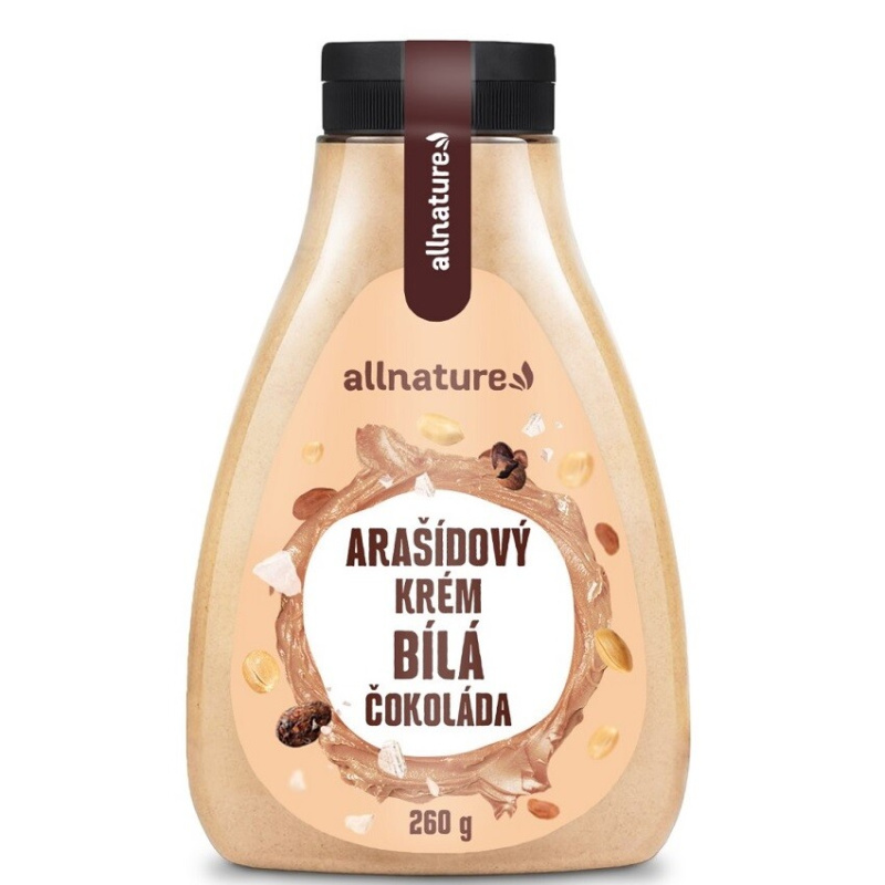 Allnature Arašídový krém s bílou čokoládou, 260 g