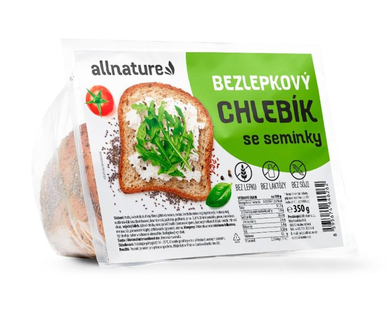 ALLNATURE Bezlepkový chlebík se semínky 350 g