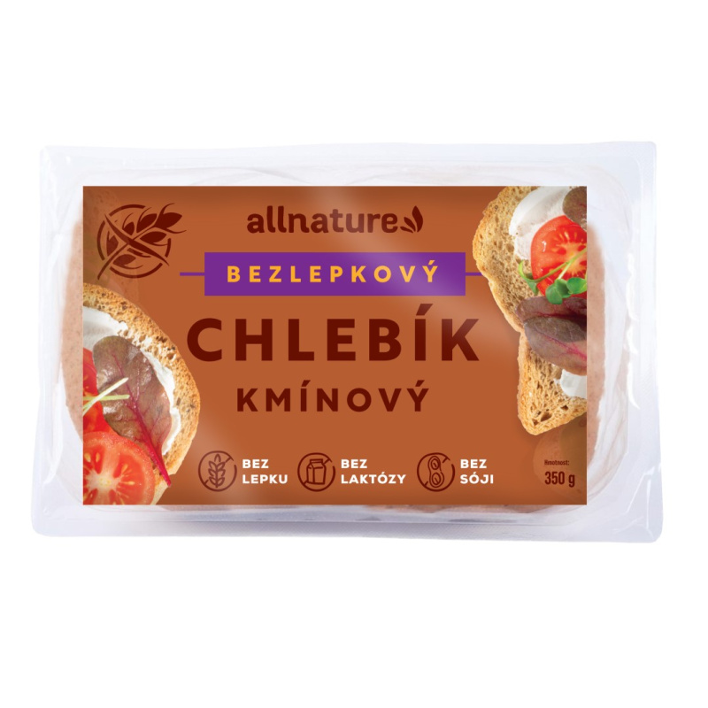 ALLNATURE Bezlepkový chlebík kmínový 350 g