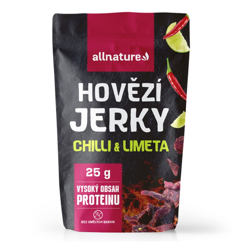 ALLNATURE BEEF Chilli & Lime Jerky sušené maso 25 g