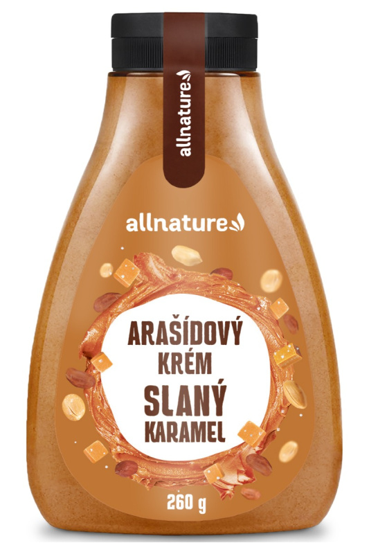 Allnature Arašídový krém - slaný karamel, 260 g