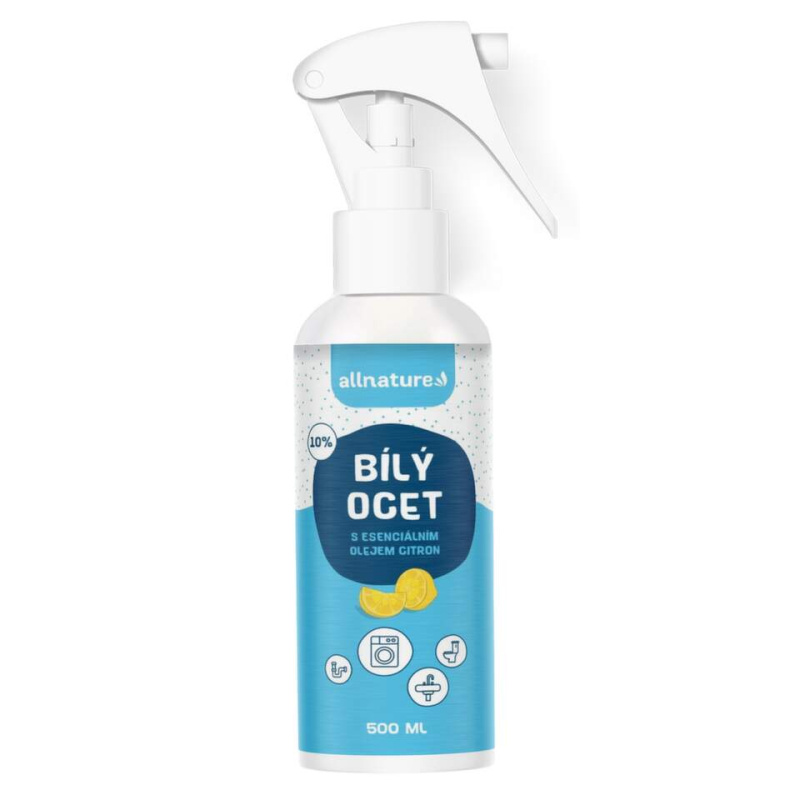 Allnature Bílý ocet sprej 10 % s vůní citrónu, 500 ml