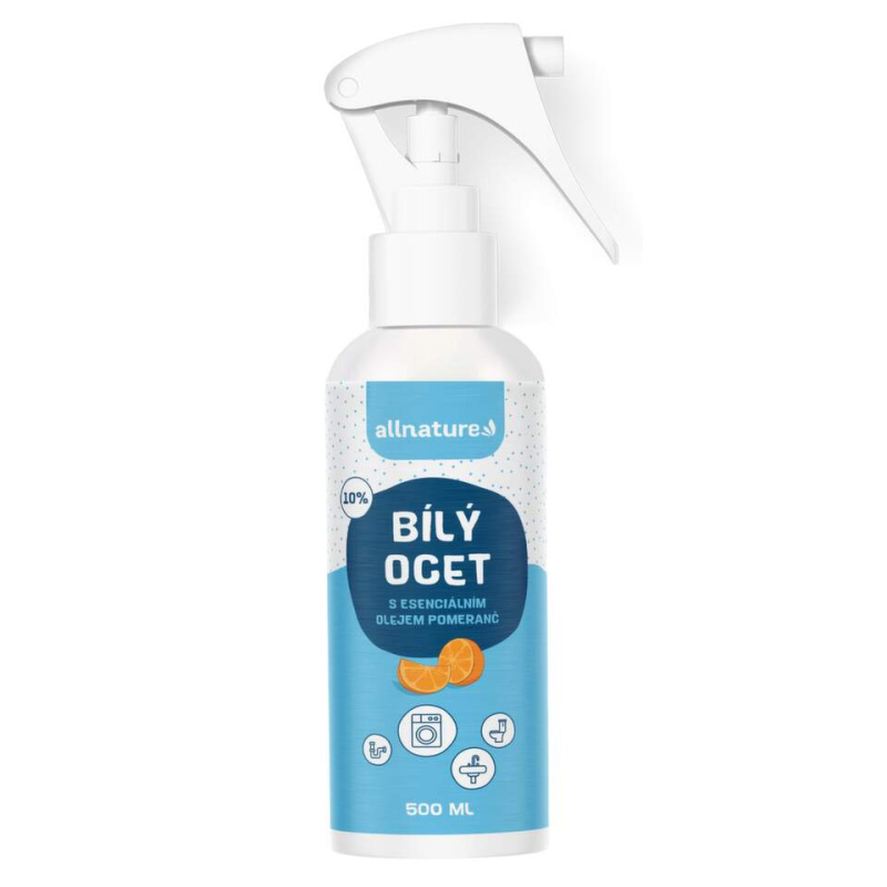 Allnature Bílý ocet sprej 10 % s vůní pomeranče, 500 ml