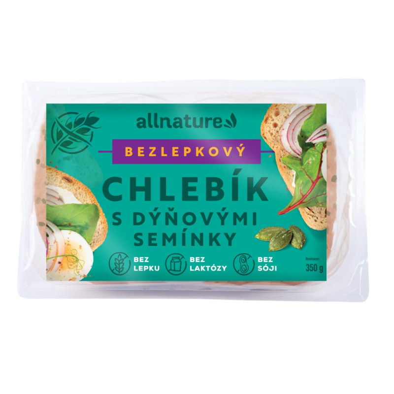 ALLNATURE Bezlepkový chlebík s dýňovými semínky 350 g