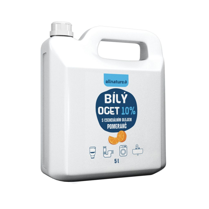 Allnature Bílý ocet 10 % s vůní pomeranče 5 l