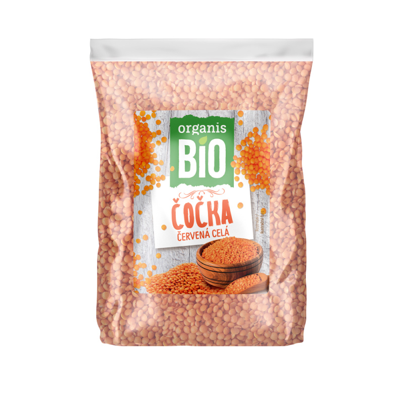 ORGANIS Červená čočka celá BIO 500 g