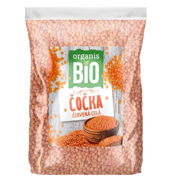 ORGANIS Červená čočka celá BIO 500 g