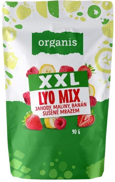 ORGANIS Sušené jahody, maliny a banán XXL 90 g