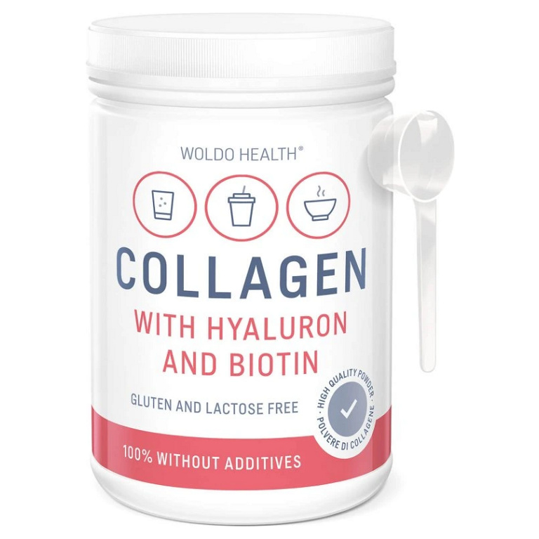 WOLDOHEALTH Kolagen s kyselinou hyaluronovou 500 gramů