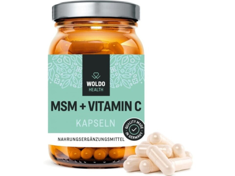 WOLDOHEALTH MSM + Vitamín C 180 kapslí