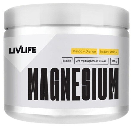 LIVLIFE Magnesium malate 15% drink mango + pomeranč 111 g