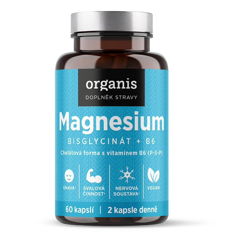 ORGANIS Magnesium bisglycinát + B6 60 kapslí