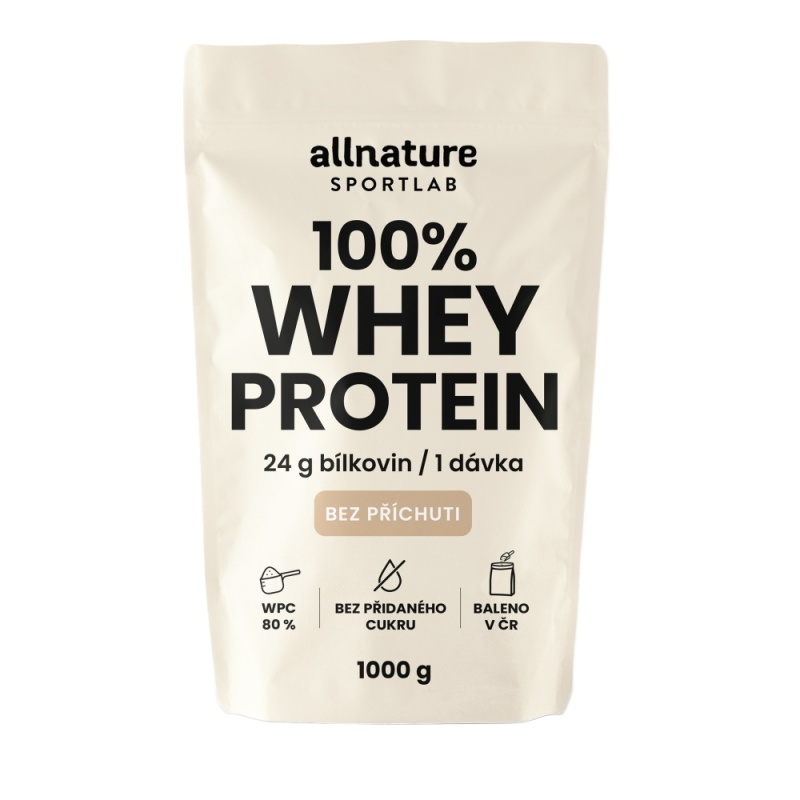 ALLNATURE Sportlab 100% whey protein bez příchuti 1000 g