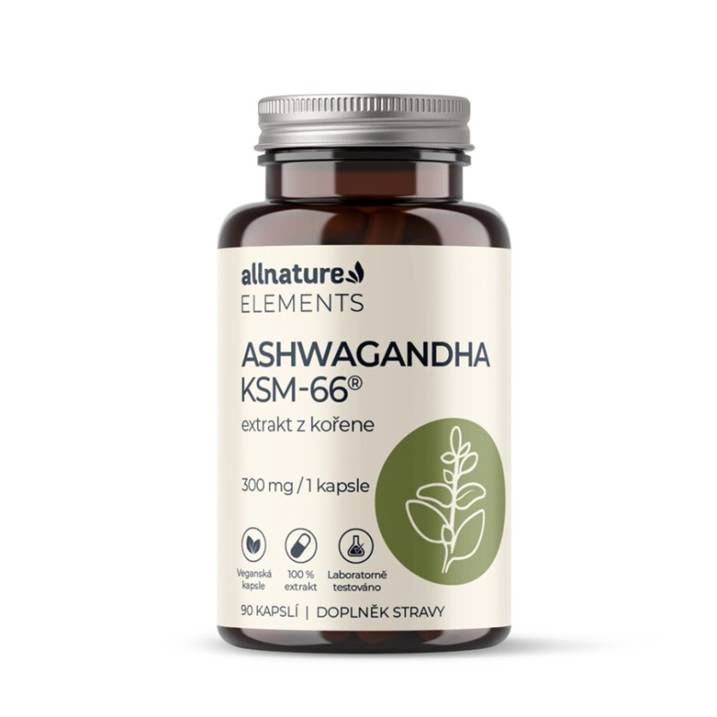 ALLNATURE Elements Ashwagandha KSM-66 90 kapslí